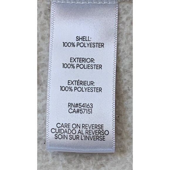 Calvin Klein Size Small Ivory White Cream Fleece Warm Zip Up Jacket - Picture 4 of 5